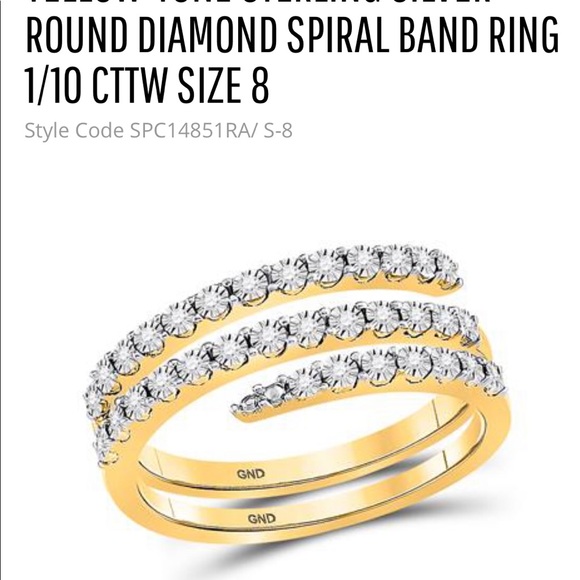 Real diamond stunning spiral band not CZ not moissanite promise wedding ring WOW - Picture 2 of 3